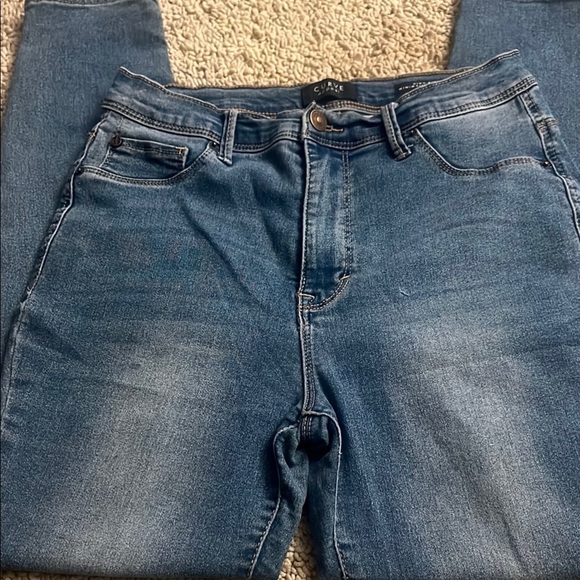 Curve appeal Blue Skinny Jeans with Subtle Fading 335 - Picture 5 of 8